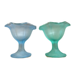 🌸3 For $30🌸Set of Blue and Green Glass Ice cream Dishes